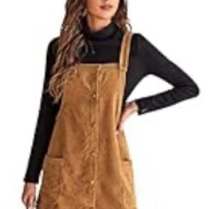 NWT Tan Corduroy Overall Dress